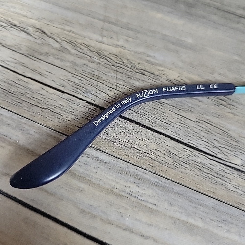 FUZION‎ mod# FUAF65 Eyeglasses Frames Blue Twist  Netal Half Rim 53-17 140mm SST - Picture 7 of 15